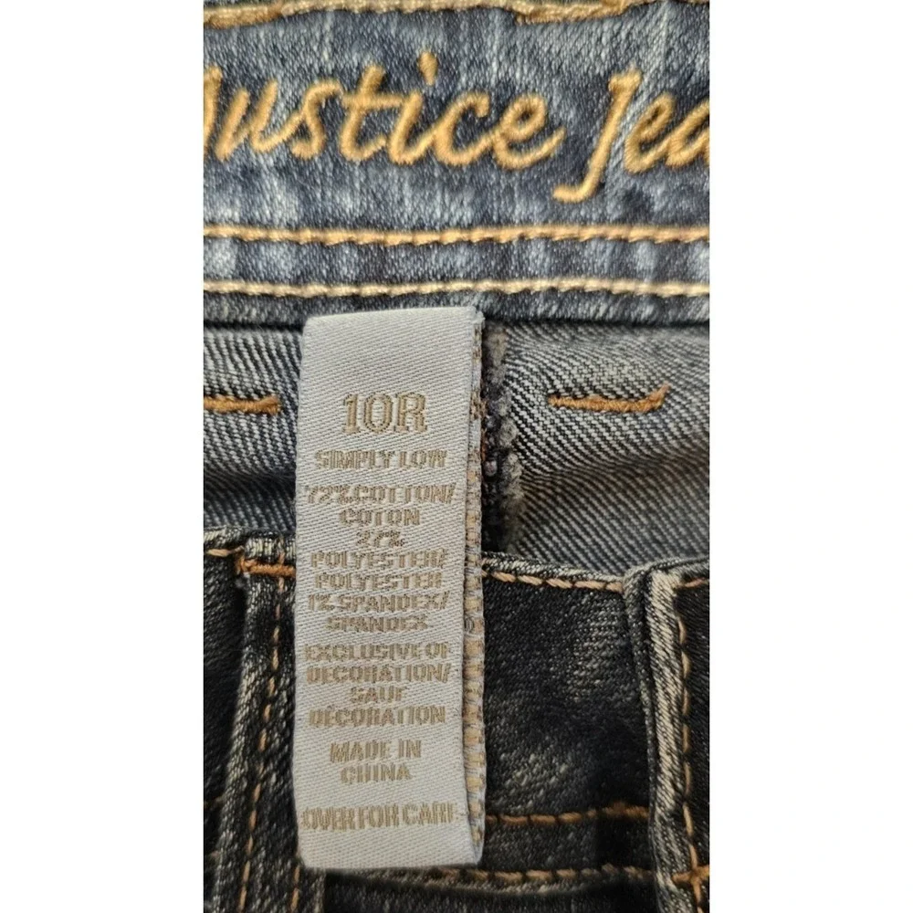 Justice Girls Simply Low Premium Jeans Size 10R Bootcut Medium Wash Blue Denim